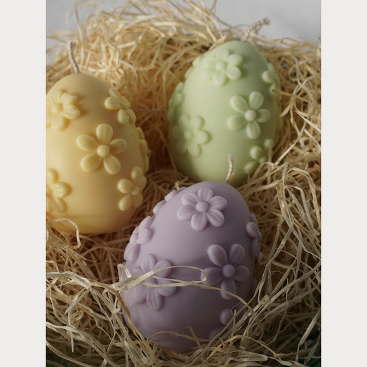 Blumen Osterei Kerze